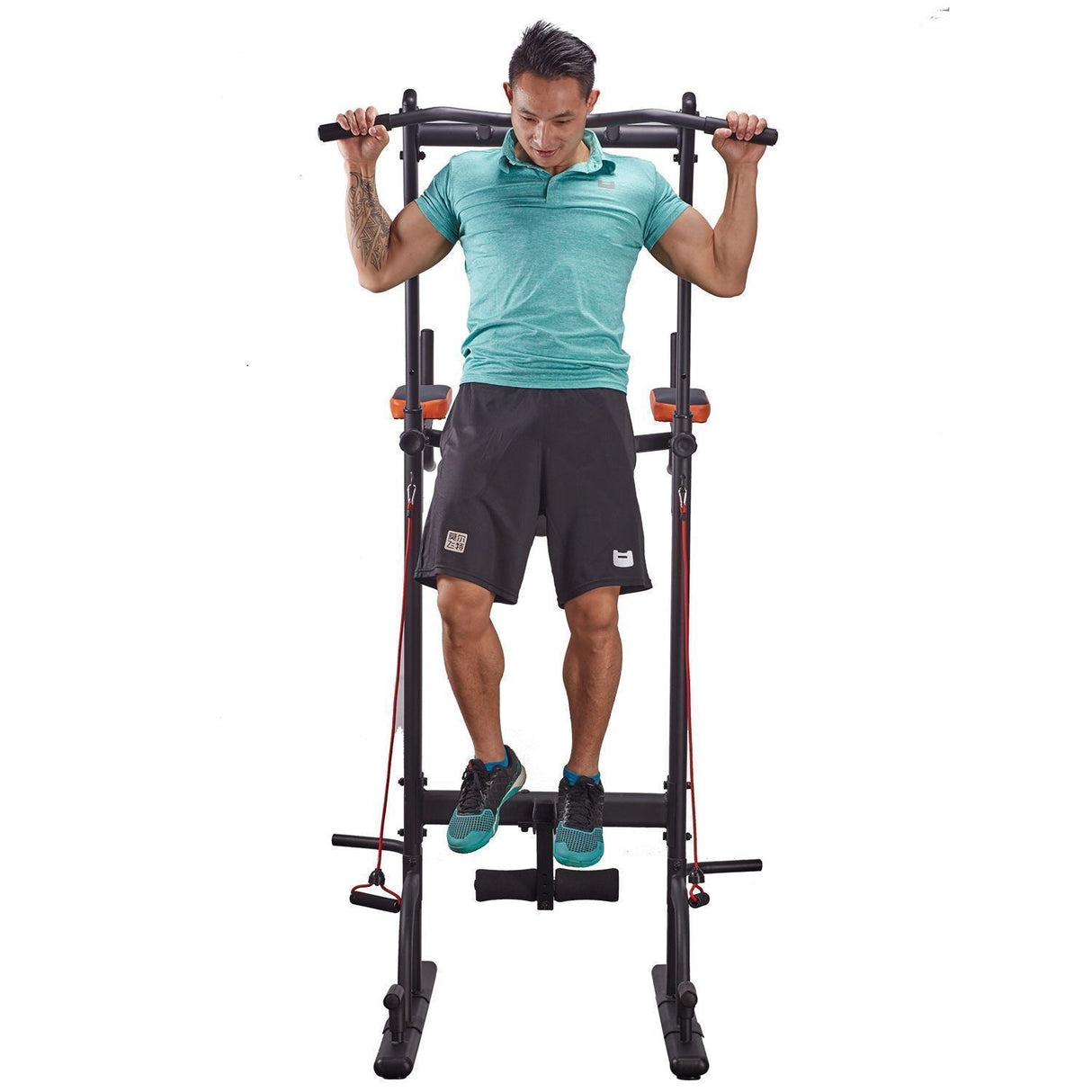 MS-530 SOPORTE MULTIEJERCICIOS PARA DOMINADAS, FONDOS, ABDOMEN AÉREO Y BANCO ABDOMINAL MOVIFIT