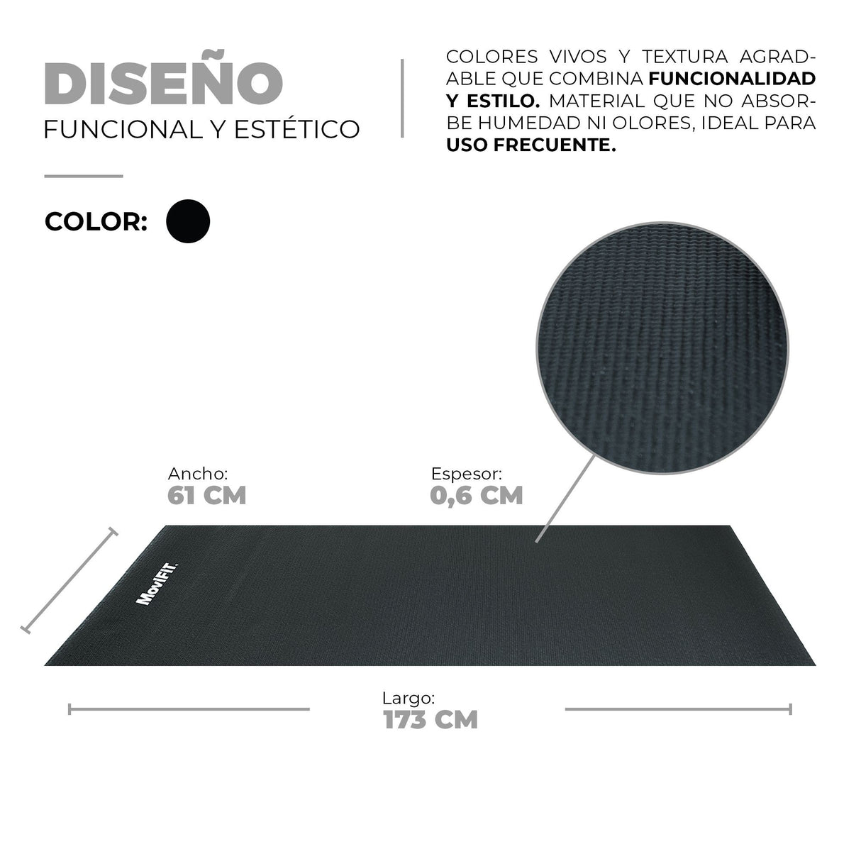 COLCHONETA YOGA CON ESTUCHE NEGRO