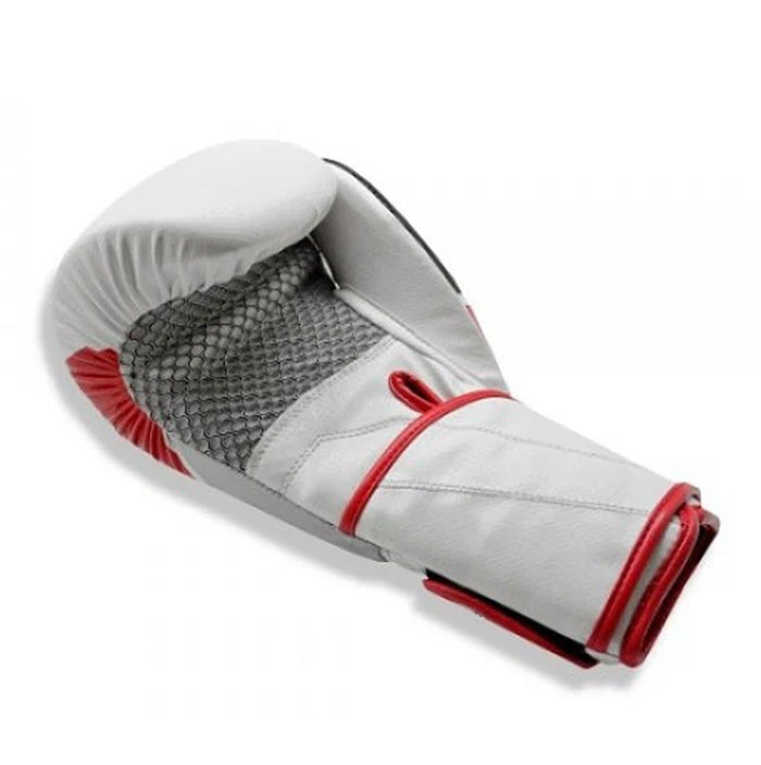 Guantes de boxeo blanco/rojo/negro 14 oz