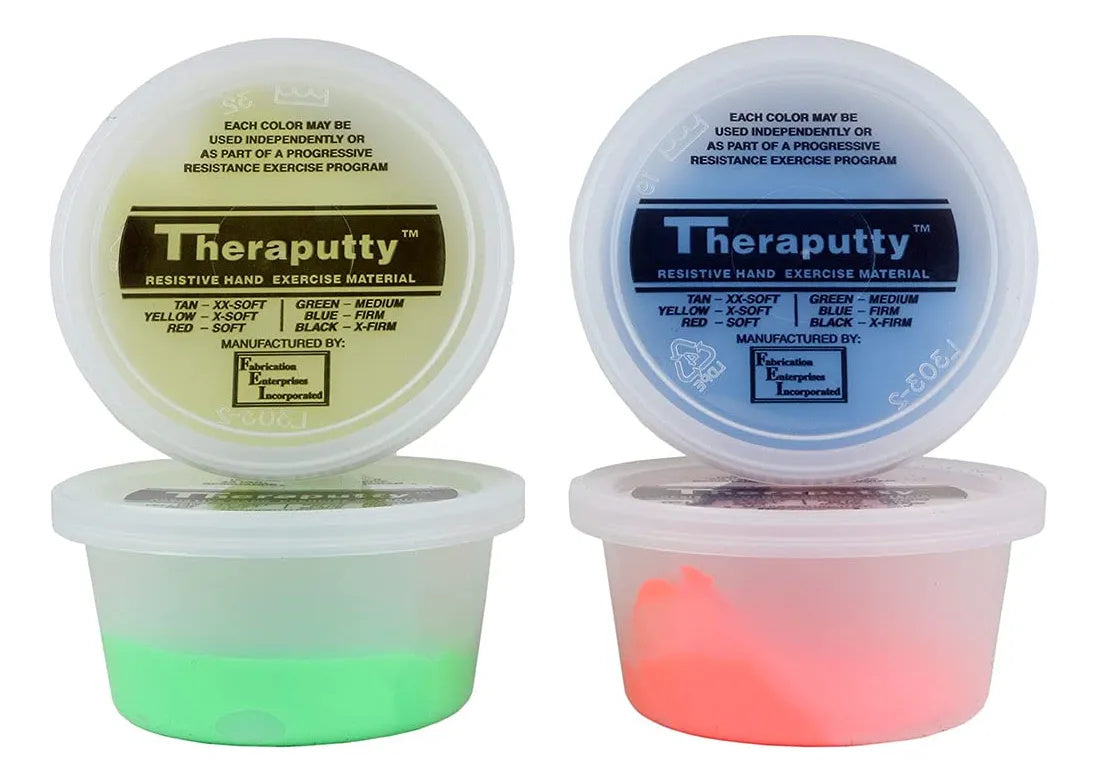 Juego de plastilina para ejercicios (4 piezas), 2 onzas, CanDo TheraPutty.