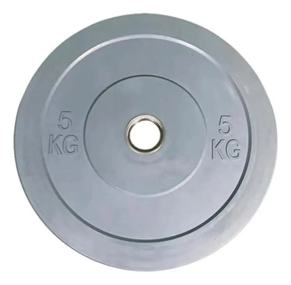 Disco Bumper Olimpico Gris En Caucho 5kg