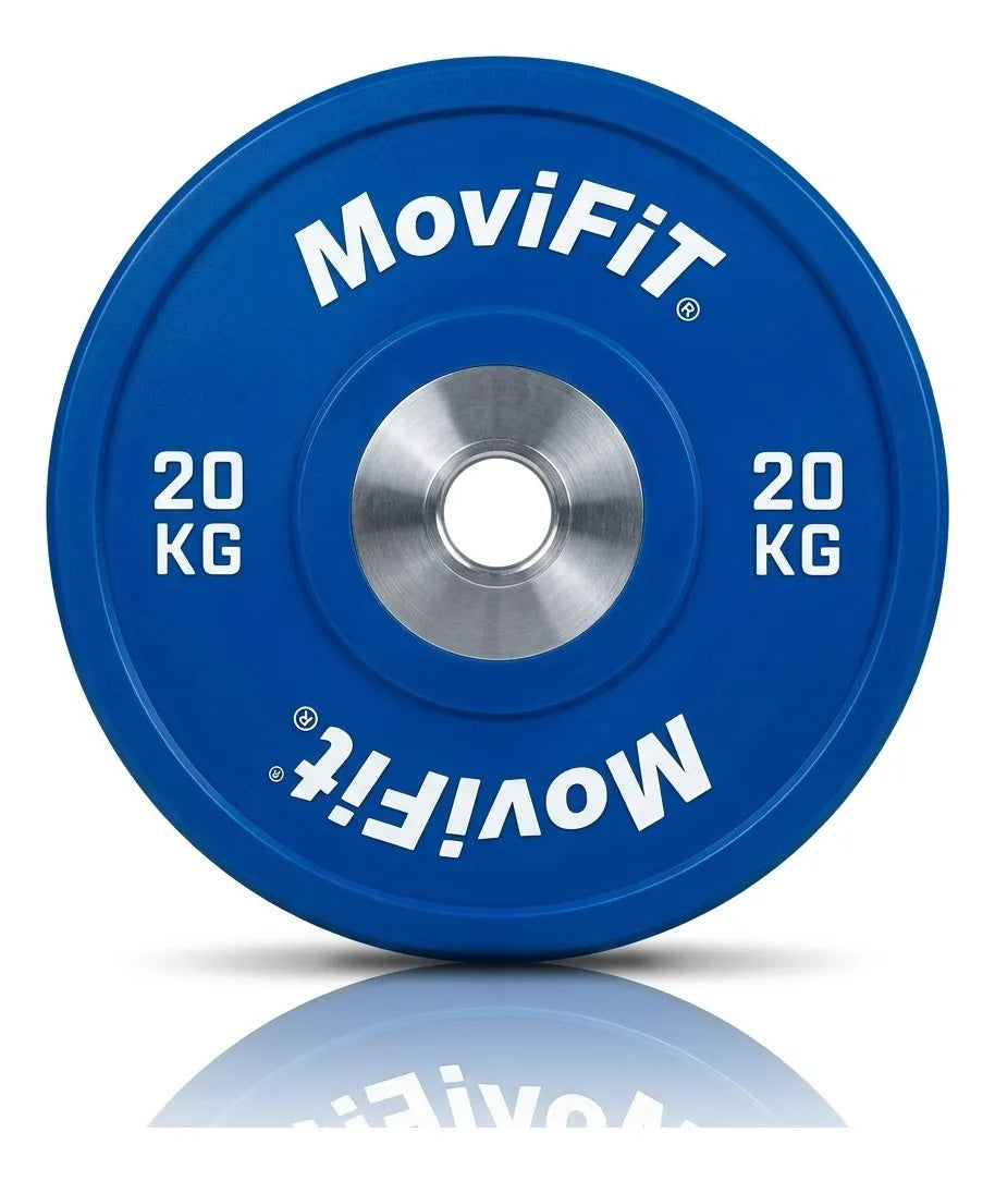 Disco Bumper Olimpico Azul En Caucho 20kg