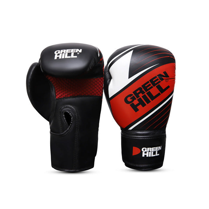 Guantes de boxeo blanco/rojo/negro 16 oz
