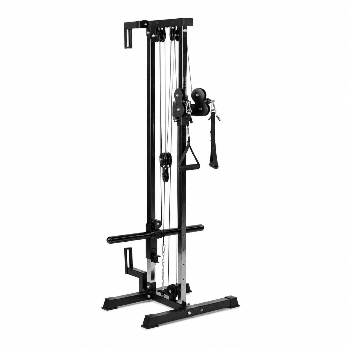 POLEA AJUSTABLE PARA PARED OK1196 CON CARGA DE DISCOS (NO INCLUIDOS).