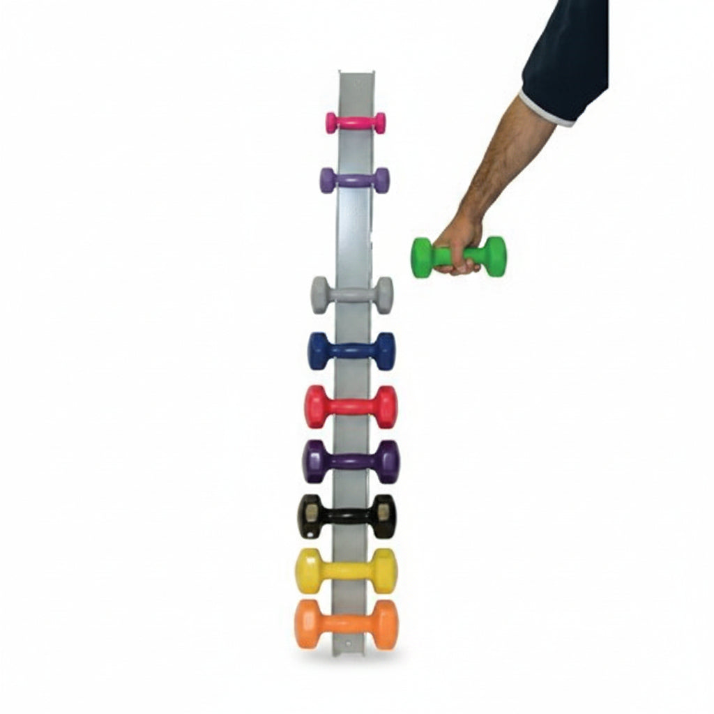 Soporte de pared para 10 mancuernas de vinilo-neopreno, CanDo, 10-0575