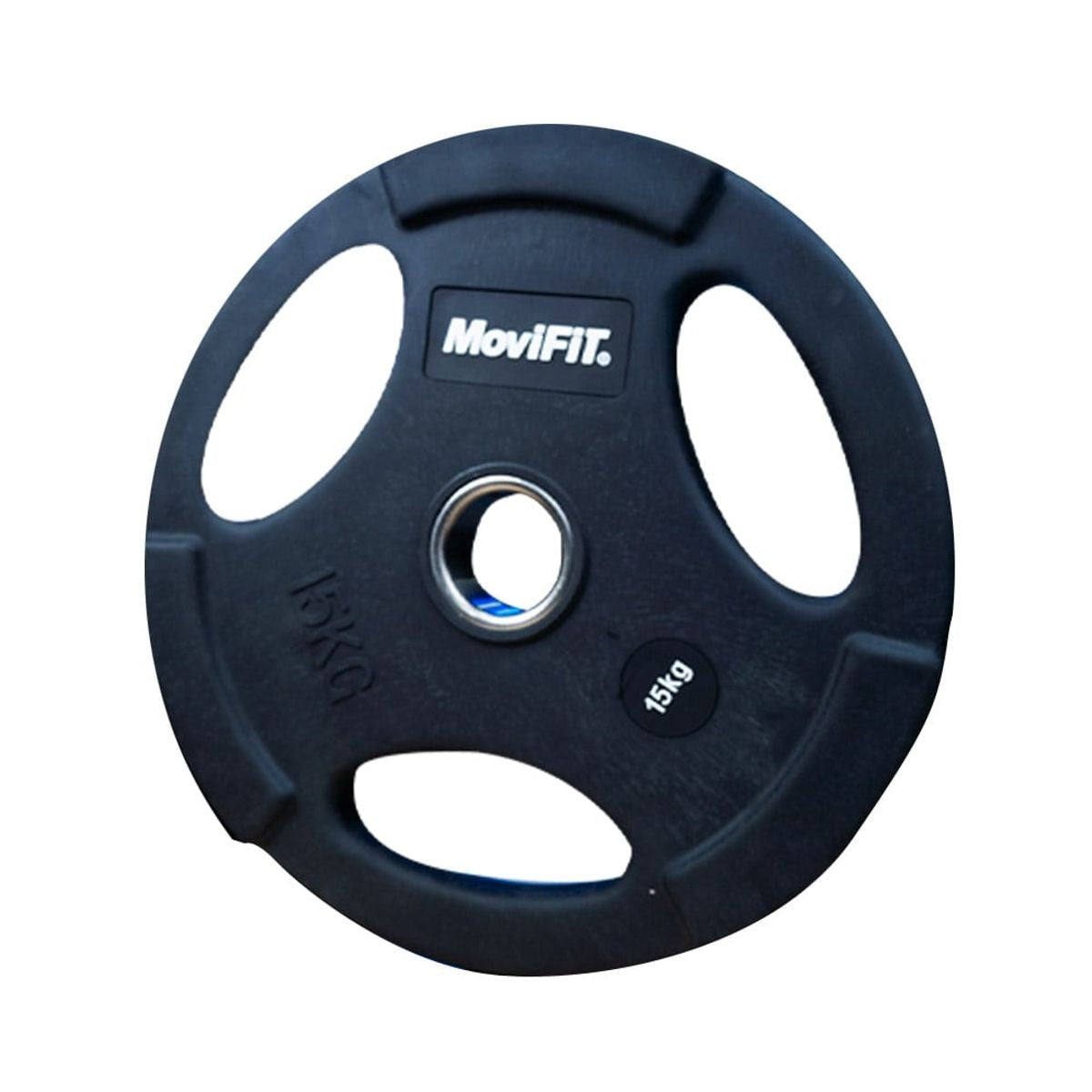 Disco olimpico 2" encauchetado negro, 3 agarres 5kg - 25Kg