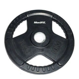 Disco olimpico 2" encauchetado negro, 3 agarres 5kg - 25Kg