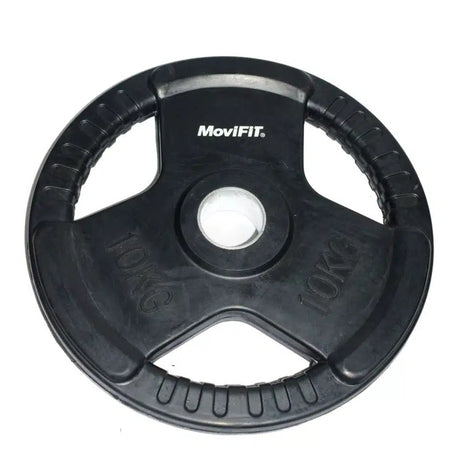 Disco olimpico 2" encauchetado negro, 3 agarres 5kg - 25Kg
