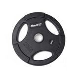 Disco olimpico 2" encauchetado negro, 3 agarres 5kg - 25Kg