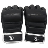 Guantes MMA 30z Medio Dedo Negro Plata
