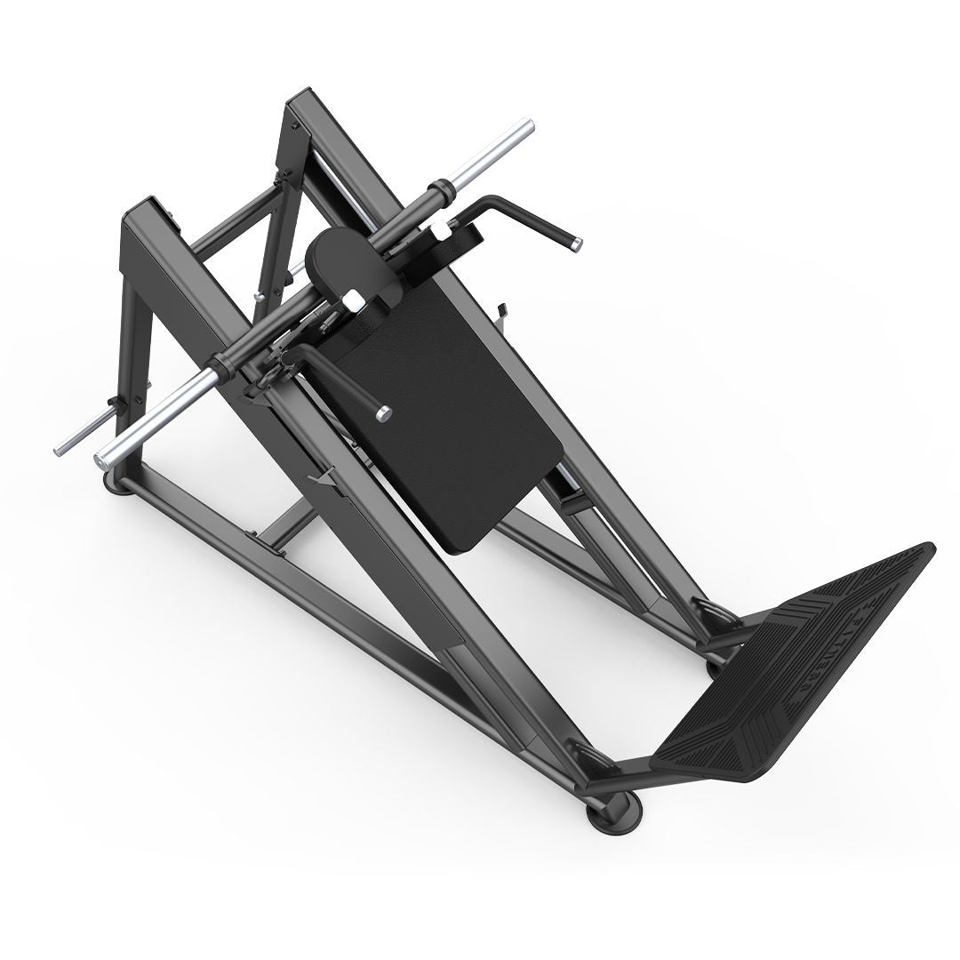 MOV-657US (U2057S) HACK SQUAT 45° CON RODAMIENTO LINEAL – MOVIFIT PRESTIGE (COLOR NEGRO)