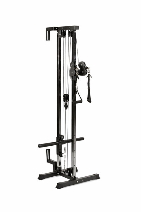 POLEA AJUSTABLE PARA PARED OK1196 CON CARGA DE DISCOS (NO INCLUIDOS).