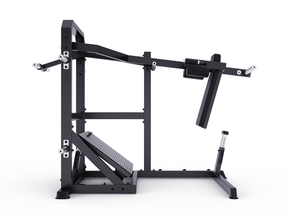 MOV-A610 (A610) SENTADILLA PÉNDULO (PENDULUM SQUAT) CARGA CON DISCOS MOVIFIT (COLOR NEGRO)