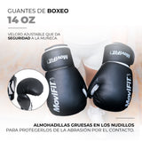 GUANTE DE BOXEO LIGA NEGRO-BLANCO 14OZ