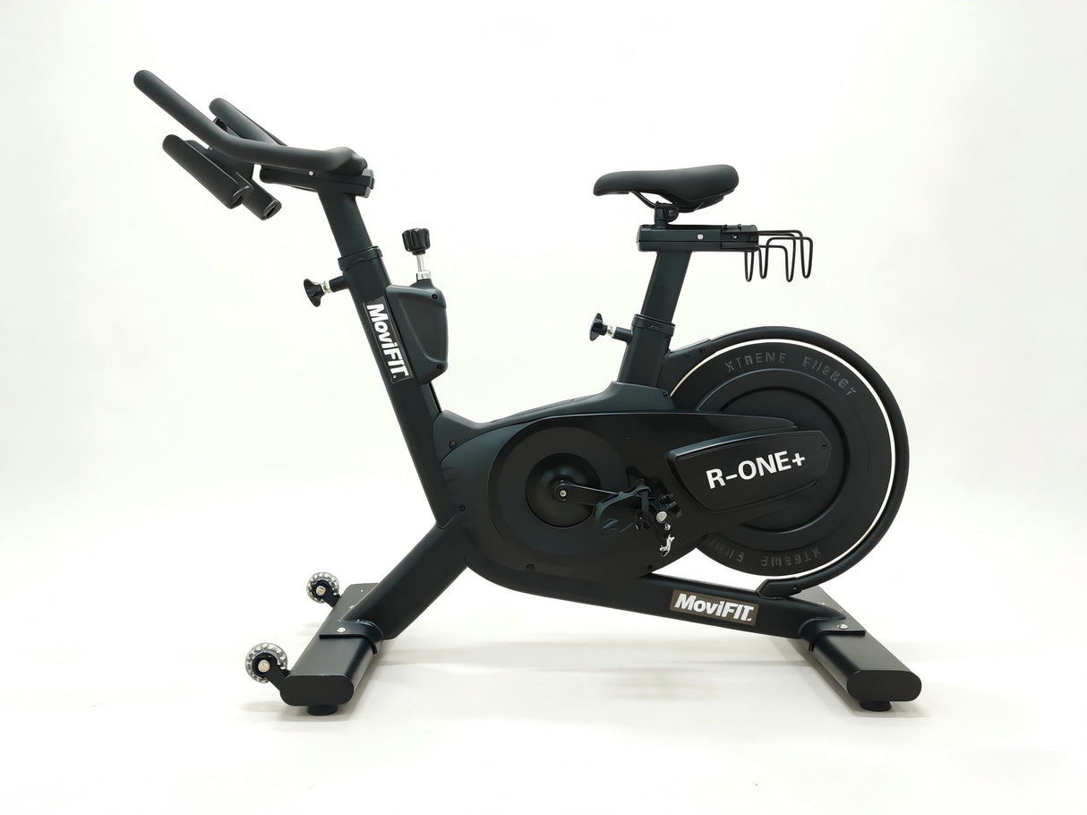 MOVIFIT® R-ONE+ Black Edition Premium Bicicleta Estática Tipo Spinning Profesional Sin Consola
