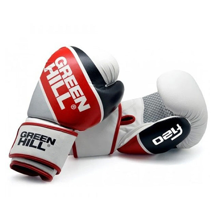 Guantes de boxeo blanco/rojo/negro 14 oz