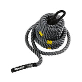 Cuerda de Potencia (Battle Rope) para Jalada de Trineo Color Gris Claro y Detalles Amarillos