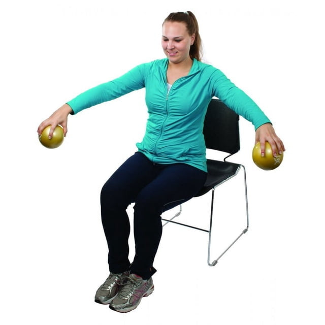 Pelota con peso incorporado 1 kg, diámetro12,7cm, Amarillo, CanDo.