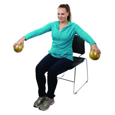 Pelota con peso incorporado 1 kg, diámetro12,7cm, Amarillo, CanDo.