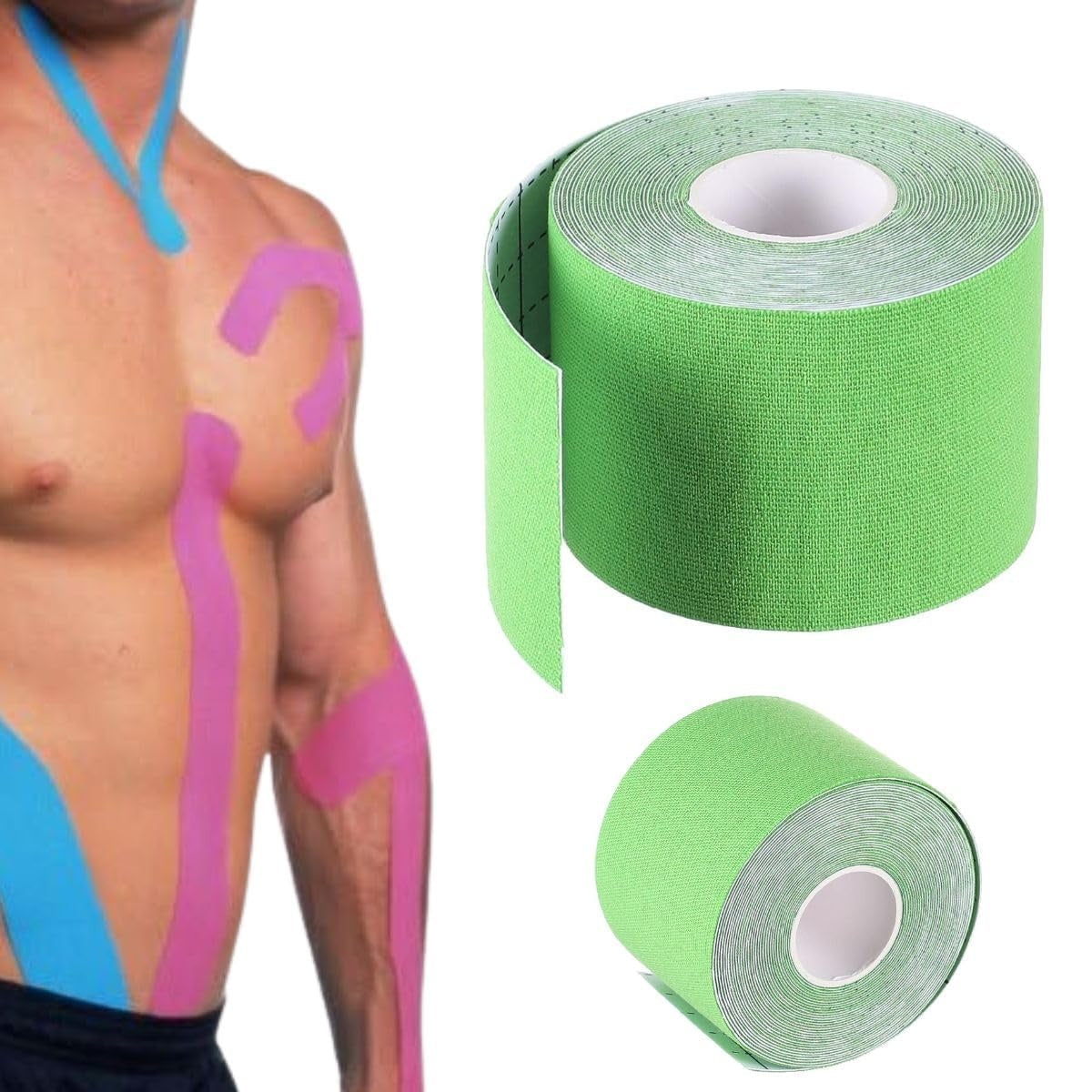 Cintas Kinesiologicas Vendaje Neuromuscular Kinesio Tape Color Verde limón