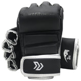 Guantes MMA 30z Medio Dedo Negro Plata