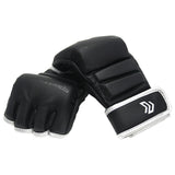 Guantes MMA 30z Medio Dedo Negro Plata