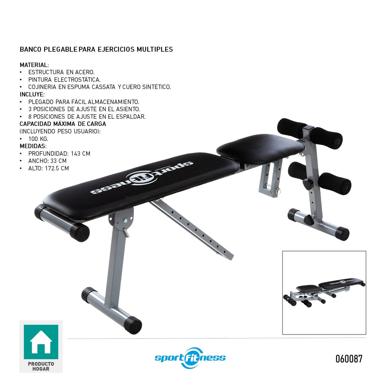 Banco Plegable Para Ejercicio Multiple Libre 4 FabriFit Colombia Gimnasios Colombia
