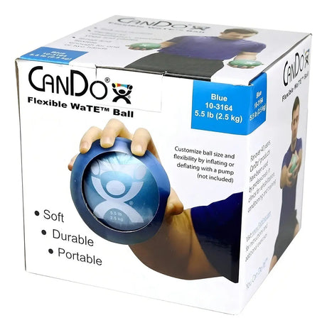 Pelota con peso incorporado 2.5kg, diámetro12,7cm, Azul, CanDo