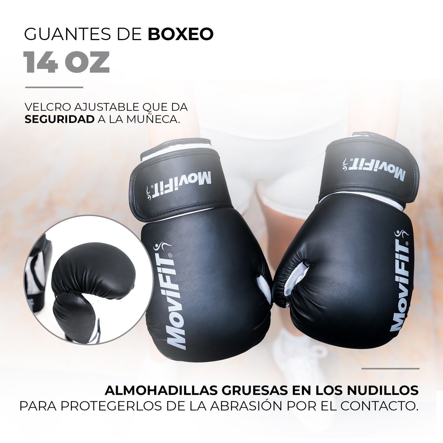 Guante de Boxeo Liga Negro Blanco 4 FabriFit Colombia Gimnasios Colombia
