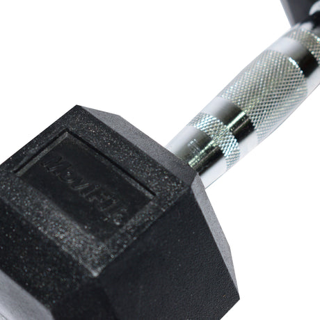 Mancuerna Hexagonal de Caucho de 12.5 kg 2 FabriFit Colombia Gimnasios Colombia
