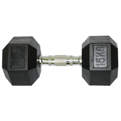 Mancuerna Hexagonal de Caucho de 15 kg 1 FabriFit Colombia Gimnasios Colombia
