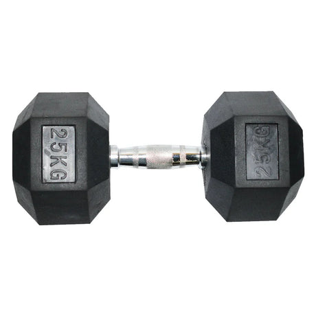Mancuerna Hexagonal de Caucho de 25 kg 1 FabriFit Colombia Gimnasios Colombia
