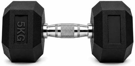 Mancuerna Hexagonal de Caucho de 5 kg 1 FabriFit Colombia Gimnasios Colombia
