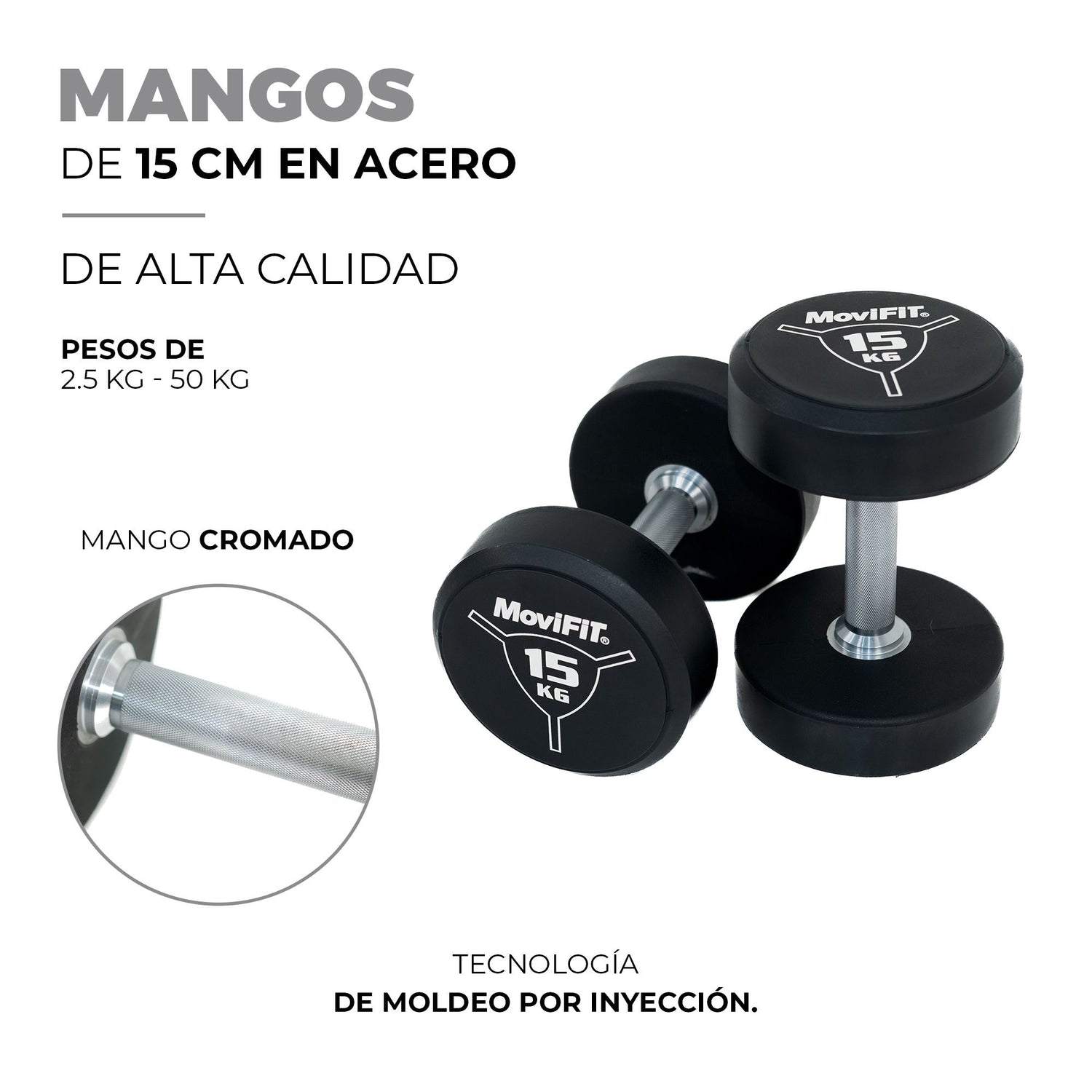 Mancuerna Redonda Premium En Uretano 5 FabriFit Colombia Gimnasios Colombia