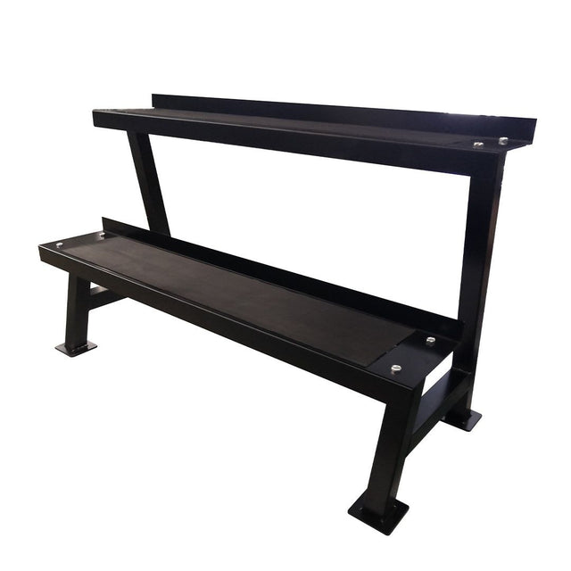 Rack para Mancuernas Rusas de 2 Niveles con Bandeja Plana Continua 3 FABRIFIT COLOMBIA GIMNASIOS COLOMBIA
