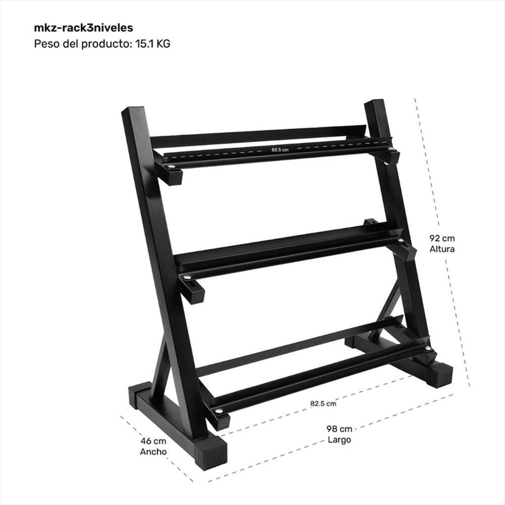 Rack para Mancuernas de 3 Niveles 3 FABRIFIT COLOMBIA GIMNASIOS COLOMBIA
