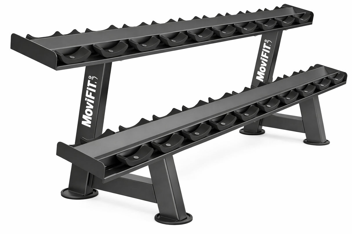 Soporte para Mancuernas de 2 Niveles Modelo E3077 Serie Evost II DHZ Fitness 3 FABRIFIT COLOMBIA GIMNASIOS COLOMBIA
