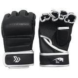 Guantes MMA 30z Medio Dedo Negro Plata
