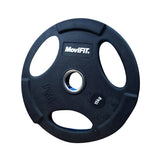 Disco olimpico 2" encauchetado negro, 3 agarres 5kg - 25Kg