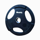 Disco olimpico 2" encauchetado negro, 3 agarres 5kg - 25Kg